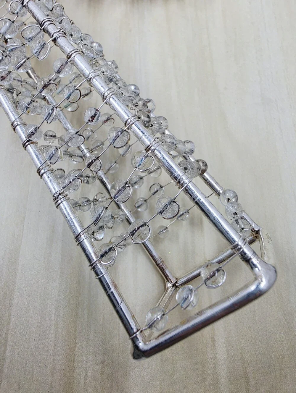 Pottery Barn Silver Crystal Chandelier Star Tree Ornament Topper Holiday